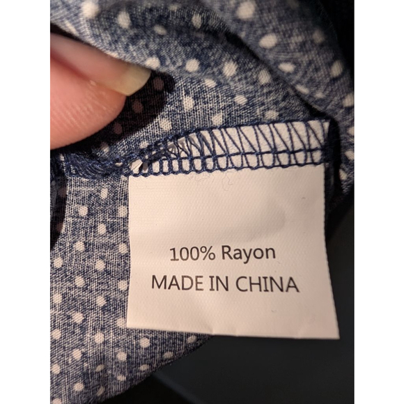 HIZITI Blue Polka Dot Dirndl Dress with Red Trim, Size M, Oktoberfest, Women's - Picture 6 of 7